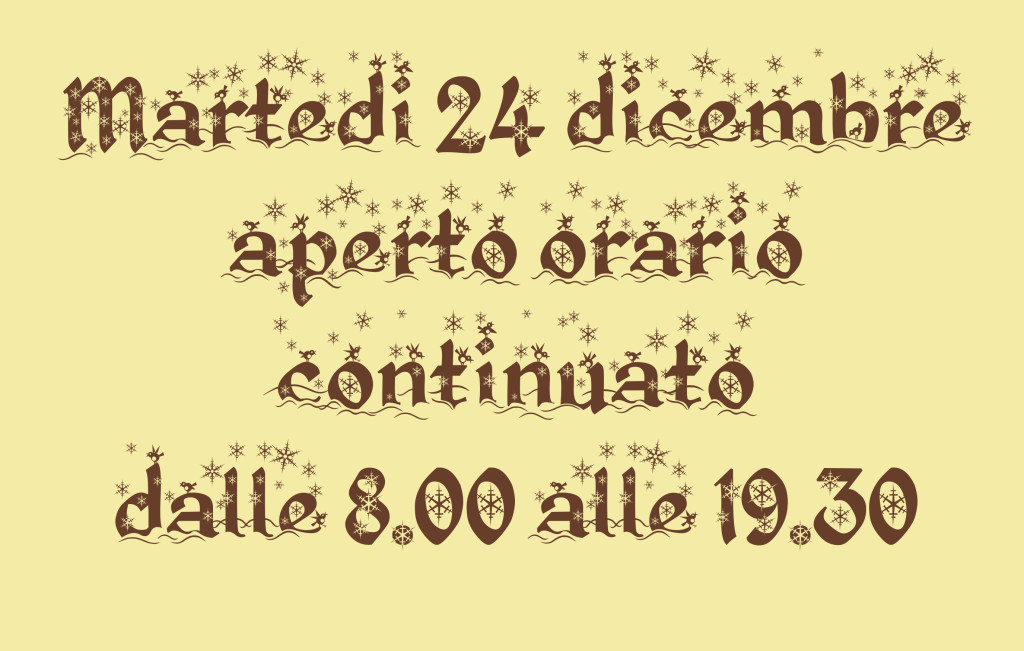 orari 24 dicembre 2013