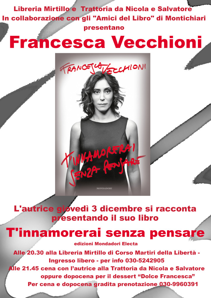 francesca vecchioni libreria e cena